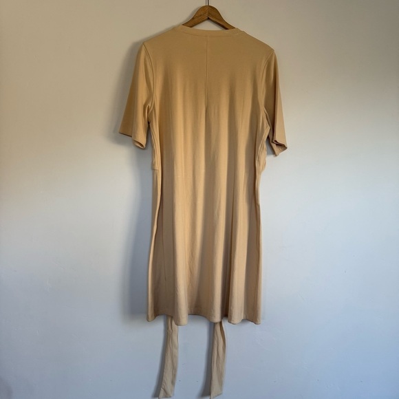 Lululemon Cotton Wrap-Front T-Shirt Dress in Cream Size: 10 - Picture 3 of 7